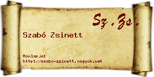 Szabó Zsinett névjegykártya